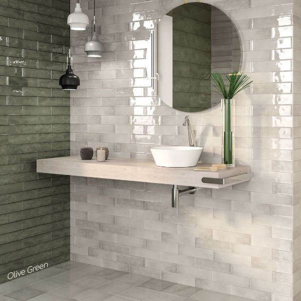 Picture of Rustic Olive Green Wall Tiles 7.5x30 cm