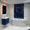 Picture of Electric Blue Decor Glass Porcelain Tile 60x120 cm